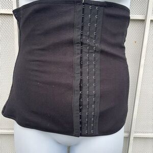 Torso Waist Trainer Corset Women's XL Black Vanna Belt 18 hook & loop closes